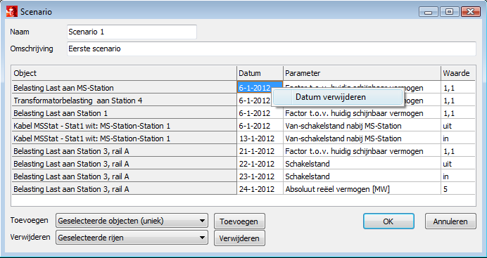 Scenario Bewerken