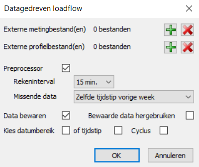 Datagedreven loadflow instellingen