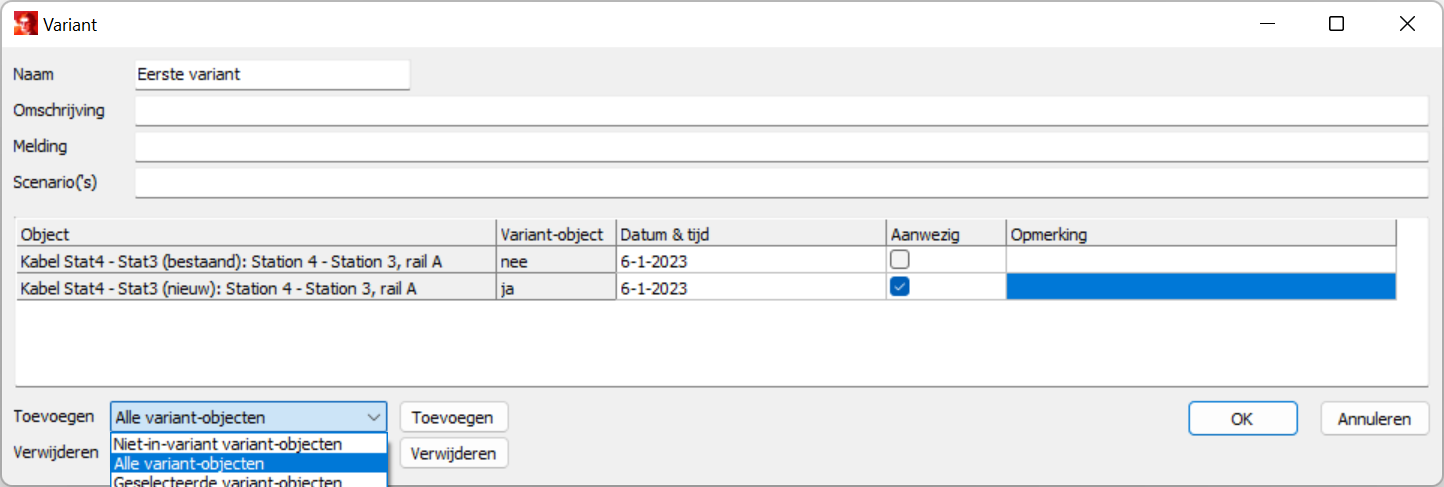 Variant Toevoegen